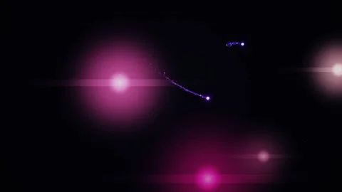 Abstract Purple Light Trails and Glowing Spheres Motion Background Video stock 332389322