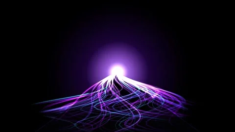 Abstract purple light trails flowing from glowing core, digital data networ.. 스톡 동영상 347465384