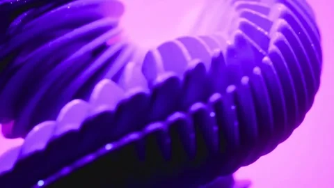 Abstract purple light trails in motion blur effect. Futuristic glowing energy fl Stock Footage 334271313