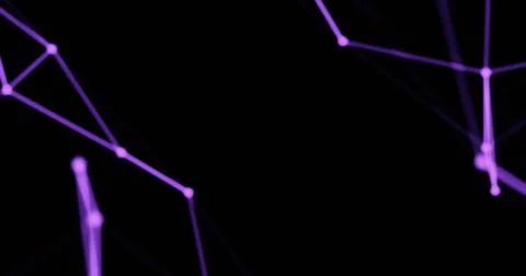 Abstract purple lilac tech network. Abstract dots and lines texture background Stock Illustration
