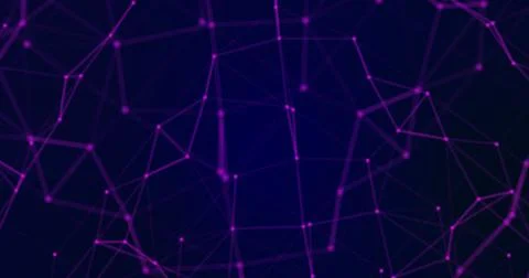 Abstract purple lilac tech network. Abstract dots and lines texture background Illustrazione stock