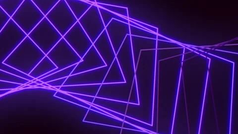 Abstract purple line pattern resembles geometric cube Stock Footage 303541993