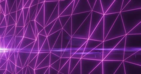 Abstract purple lines and triangles glowing high tech digital energy abstra.. Stockillustratie
