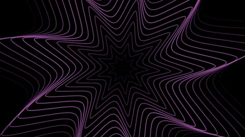 Abstract purple lines forming a star pattern on a black background animatio.. Stock Footage 320103432