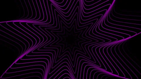 Abstract purple lines forming a starry shape on a black background animation Stock Footage 320103456