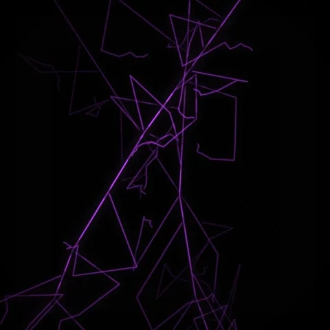 Abstract Purple Lines Network Data Flow Motion Graphics on Black Background Stock Footage 347810283