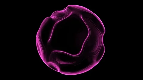 Abstract purple liquid ball shape with organic movement on black background Stock Footage 327546757