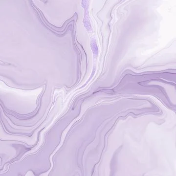 Abstract purple liquid marble or watercolor background with glitter foil Stock Illustration