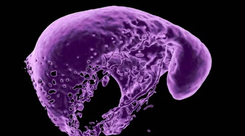 Abstract purple liquid splashes and keeps rotating, alpha included (FULL HD) Video stock 40755742