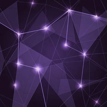 Abstract purple low poly triangle background Stock Illustration