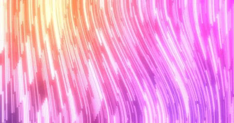 Abstract purple multi-colored glowing flying lines stripes of luminous dots.. Illustrazione stock