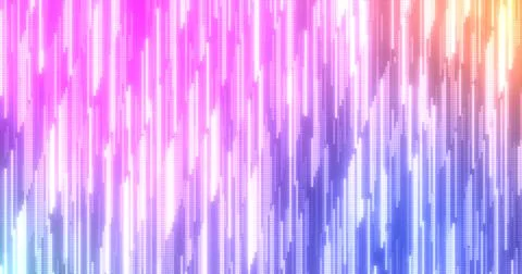 Abstract purple multi-colored glowing flying lines stripes of luminous dots.. Illustrazione stock