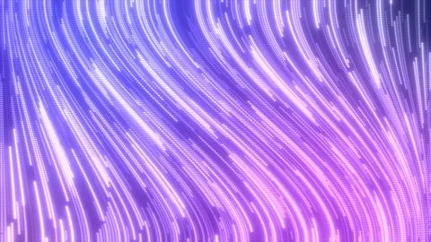 Abstract purple multi-colored glowing flying lines stripes of luminous dots.. Stock Illustration