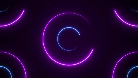 Abstract Purple Neon Background With Circles Stock Footage 245470244