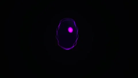 Abstract Purple Neon Cell Morphing and Pulsating in Dark Void Stock Footage 343689949