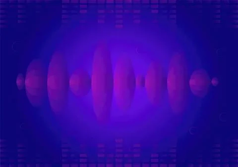 Abstract purple neon light pattern with reflections Stock Illustration