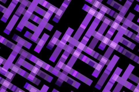 Abstract purple neon maze pattern on black background Illustrazione stock