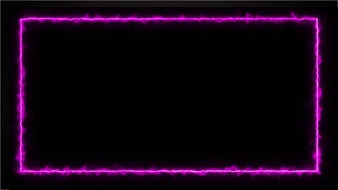 Abstract purple neon rectangle animated frame on black background. Stock Footage 196140158