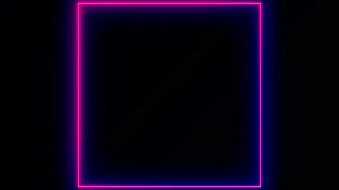 Abstract purple neon rectangle frame on black background animation Stock Footage 332708218