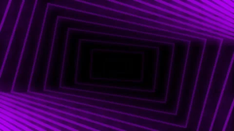 Abstract purple neon rectangles forming a deep perspective tunnel background Stock Footage 335146062