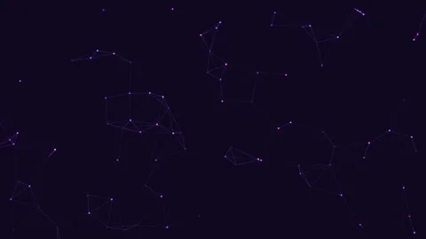 Abstract Purple Network Nodes Connection Background Video stock 341872243