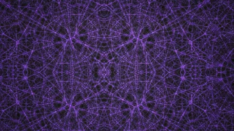 Abstract Purple Network Pattern with Geometric Symmetry and Light Effects. Stock Footage 334508408