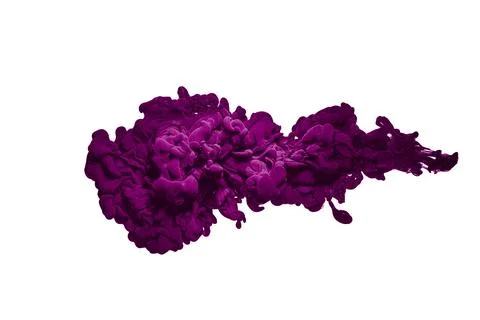 Abstract purple paint splash splash cloud isolated on white background. Stock Photos