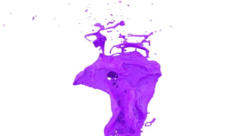 Abstract purple paint splash in super slow motion, isolated on white (FULL HD) Video stock 44478330