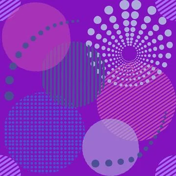 Abstract purple pantone seamless pattern, circle round shape shiny sphere b.. Stock Illustration