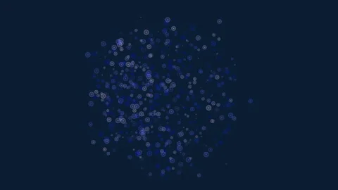 Abstract purple particle bubbles floating on dark blue background Vídeos de archivo 333161360
