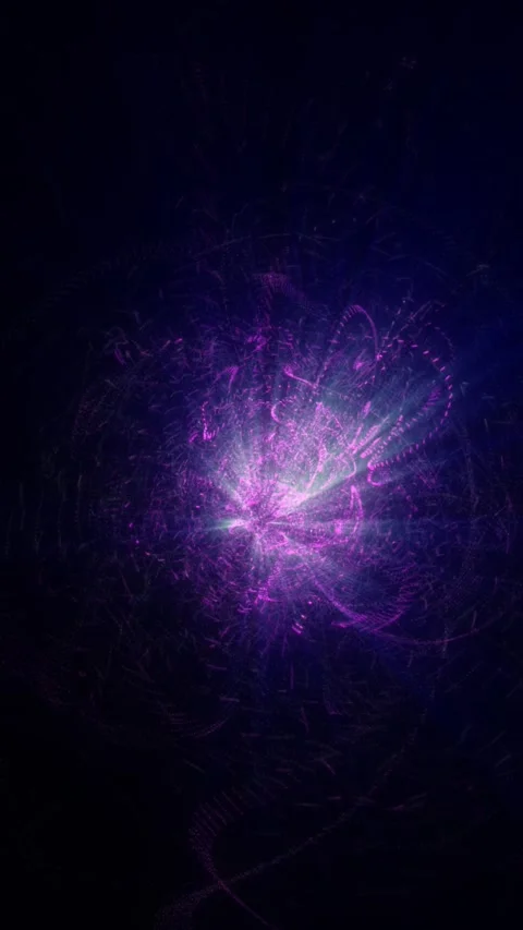 Abstract purple particle burst with glowing energy, digital motion, and cos.. Stock Footage 335870096