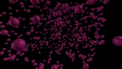 Abstract Purple Particle Simulation with Kinetic Physics and Molecular Motion Stock Footage 327845759