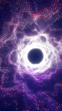 Abstract purple particle vortex with bright circular core, symbolizing ener.. Stock Illustration