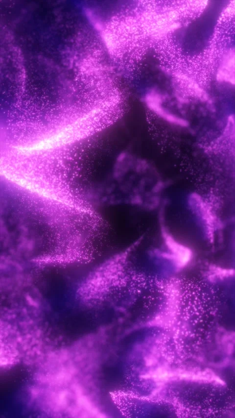 Abstract purple particle waves flowing through a dark cosmic space, forming.. Stock Footage 343630857