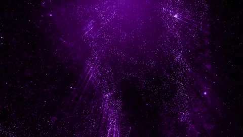 Abstract purple particles move through space dark background with light Stock Footage 327596928