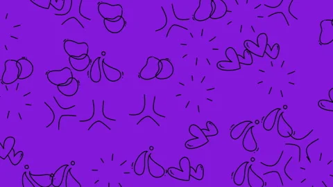 Abstract Purple Pattern Background with Floral and Geometric Shapes. Stock Footage 322985487