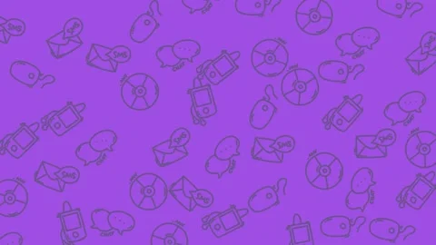 Abstract Purple Pattern with Geometric Shapes and Outlines. Stock Footage 319242198