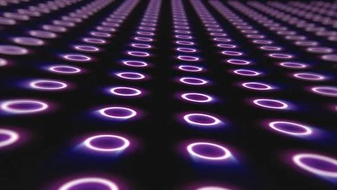 Abstract purple pattern of glowing geometric circles loop futuristic hi-tech  Illustrazione stock