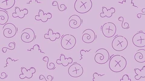 Abstract Purple Pattern with Swirls and Clouds. Illustrazione stock