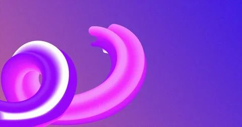 Abstract purple pink gradient 3D caramel candy curved line bubblegum abstract Stock Illustration