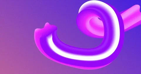 Abstract purple pink gradient 3D caramel candy curved line bubblegum abstra.. Stock Illustration