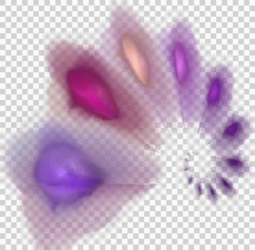 Abstract purple-pink pattern of bright spots swirling shells, isolated element Illustrazione stock