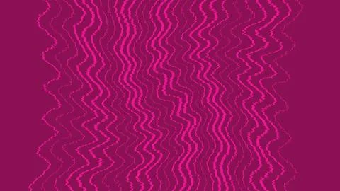 Abstract purple pixel waves pattern on a red background Stock Illustration