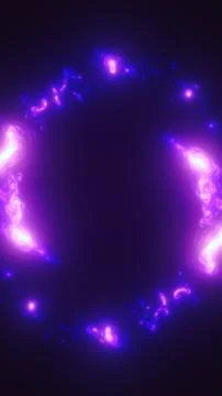 Abstract purple plasma ring with glowing energy clusters forming a luminous.. Stock Illustration