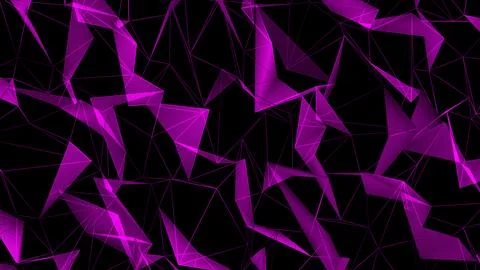 Abstract purple plexus connected triangle line moving technology futuristic.. Stock Illustration