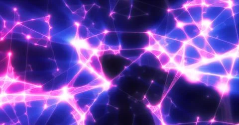 Abstract purple plexus lines triangles energy magical background Stock Illustration