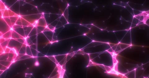 Abstract purple plexus lines triangles energy magical background Illustrazione stock