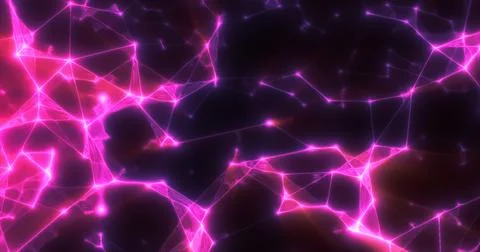 Abstract purple plexus lines triangles energy magical background Illustrazione stock