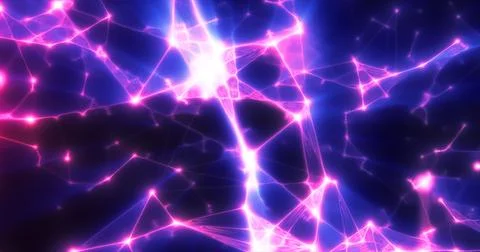 Abstract purple plexus lines triangles energy magical background Illustrazione stock