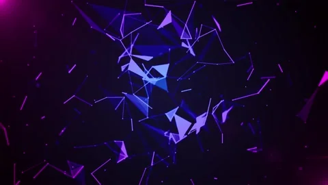 Abstract purple plexus network background, with floating particles, and geo.. Stock-Footage 347305057